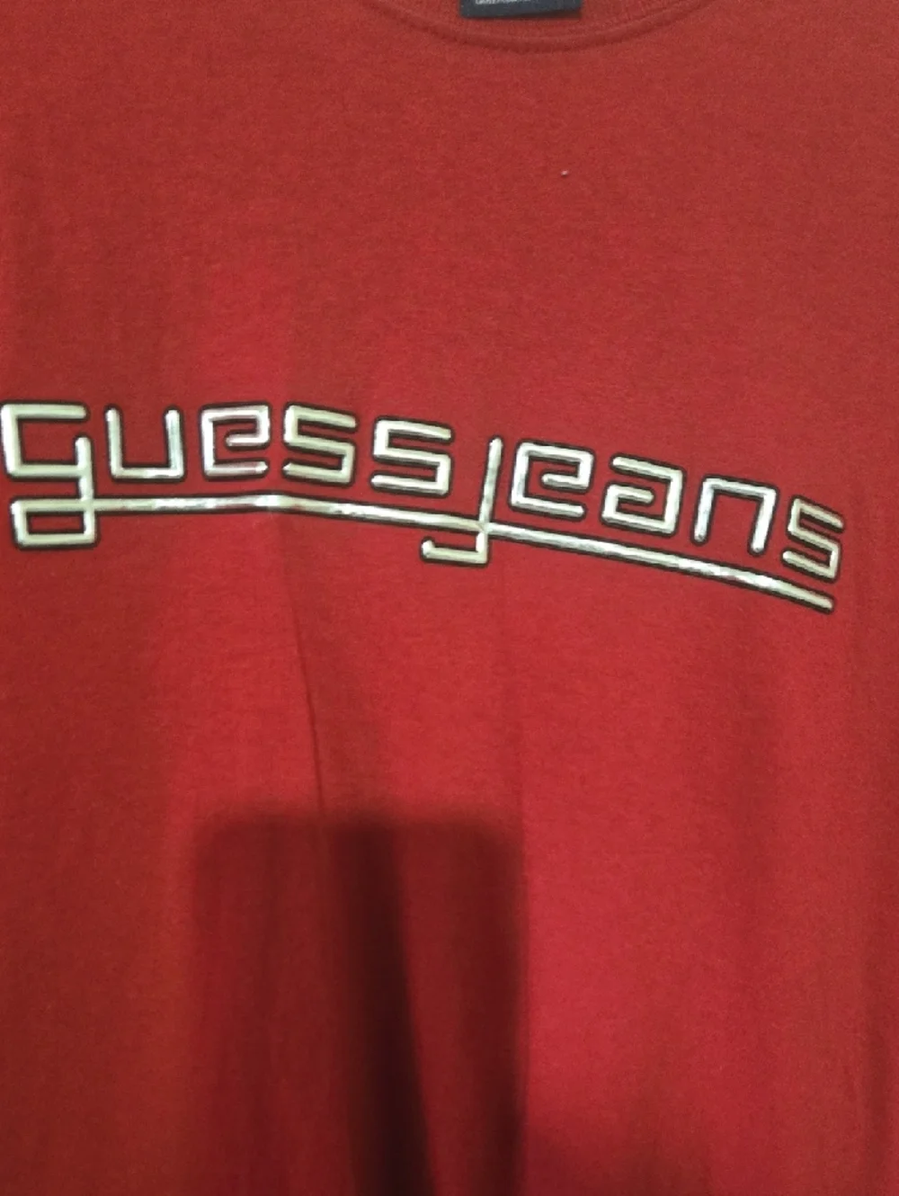 Guess Red 'Guess Jeans' Logo Short Sleeve Tee - Picture 4 of 11